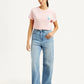 Women's Blue Loose Fit High Rise Jeans - Front View