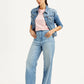 Women's Blue Loose Fit High Rise Jeans - Styleshot View