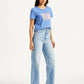 Women's Blue Loose Fit High Rise Jeans - Side View