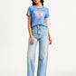 Women's Blue Loose Fit High Rise Jeans - Styleshot View