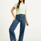 Women's Blue Loose Fit High Rise Jeans - Styleshot View