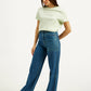 Women's Blue Loose Fit High Rise Jeans - Side View