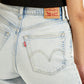 Women's Blue Loose Fit High Rise Jeans - Detail View