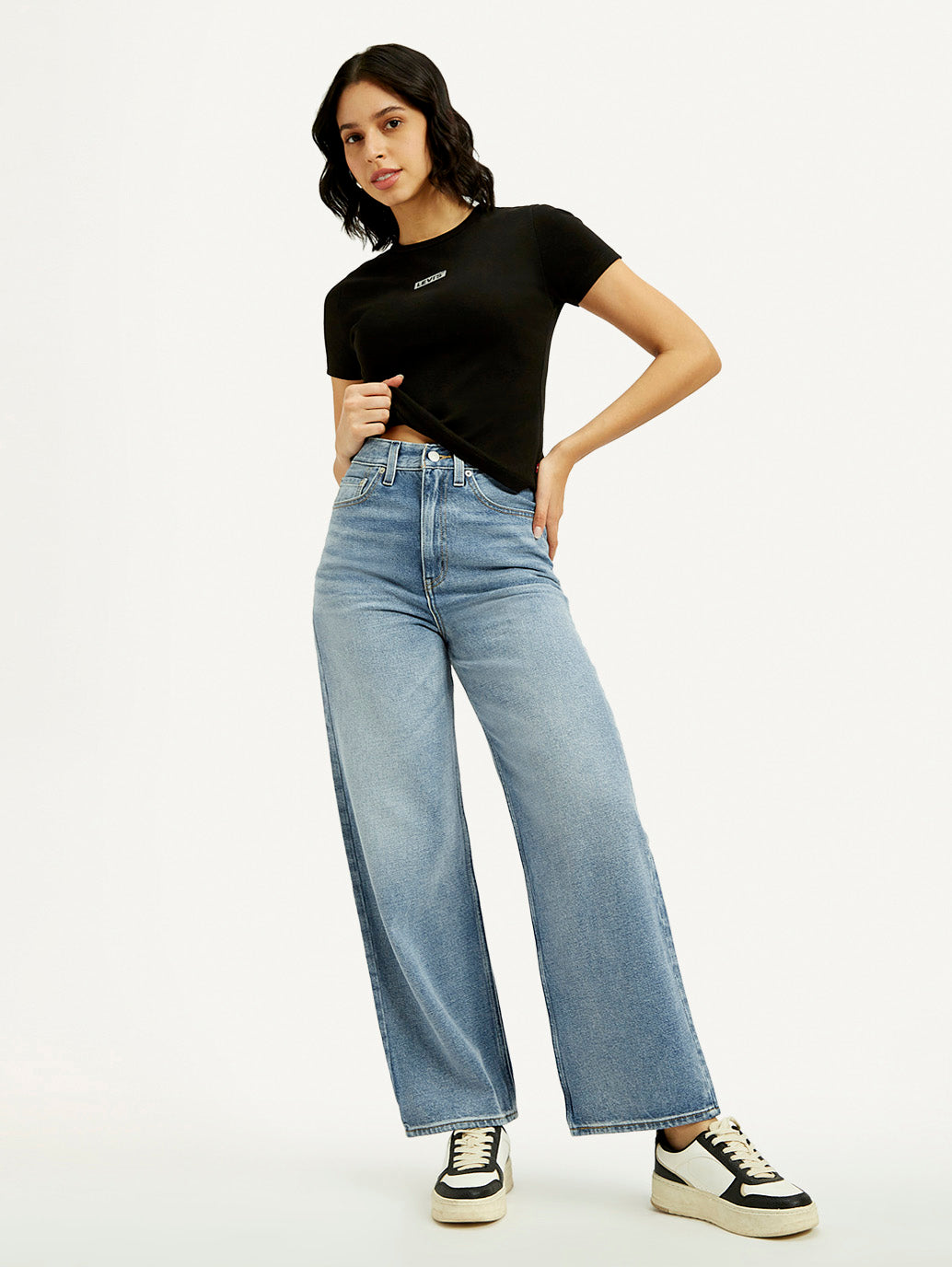Women's Light Indigo Loose Fit High Rise Jeans