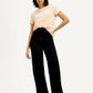 Women's Black Loose Fit High Rise Jeans - Elevated View