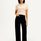Women's Black Loose Fit High Rise Jeans - Front View