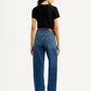Women's Dark Blue Loose Fit High Rise Jeans - Back View