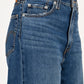 Women's Dark Blue Loose Fit High Rise Jeans - detail View