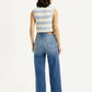Women's Med Indigo Loose Fit High Rise Jeans - Back View