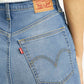 Women's Med Indigo Loose Fit High Rise Jeans - Detail View