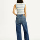 Women's Med Indigo Loose Fit High Rise Jeans - Back View