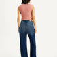 Women's Dark Blue Wide Leg Fit High Rise Jeans - Back View