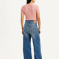 Women's Blue Loose Fit High Rise Jeans - Back View