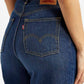 Women's Dark Indigo Loose Fit High Rise Jeans - Detail View