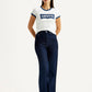 Women's Dark Indigo Loose Fit High Rise Jeans - Styleshot View