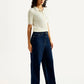 Women's Dark Blue Flared Fit Mid Rise Jeans - Side View