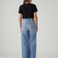 Women's Light Blue Loose Fit High Rise Jeans - Back View