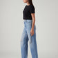 Women's Light Blue Loose Fit High Rise Jeans - Side View