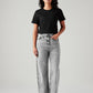 Women's Light Grey Loose Fit High Rise Jeans - Front View