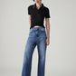 Women's Med Indigo Loose Fit High Rise Jeans - Styleshot View