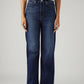 Women's Dark Indigo Loose Fit High Rise Jeans - Front View