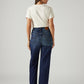 Women's Dark Indigo Loose Fit High Rise Jeans - Back View