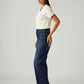 Women's Dark Indigo Loose Fit High Rise Jeans - Side View