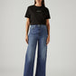 Women's Light Indigo Loose Fit High Rise Jeans - Front View