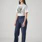 Women's Dark Indigo Loose Fit High Rise Jeans - Side View
