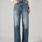 Women's Blue Loose Fit High Rise Jeans - Front View