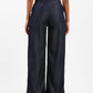 Women's Blue Pleated Loose Straight Fit High Rise Jeans - 55b844c7-b70d-409a-a7ac-79329815db74 View