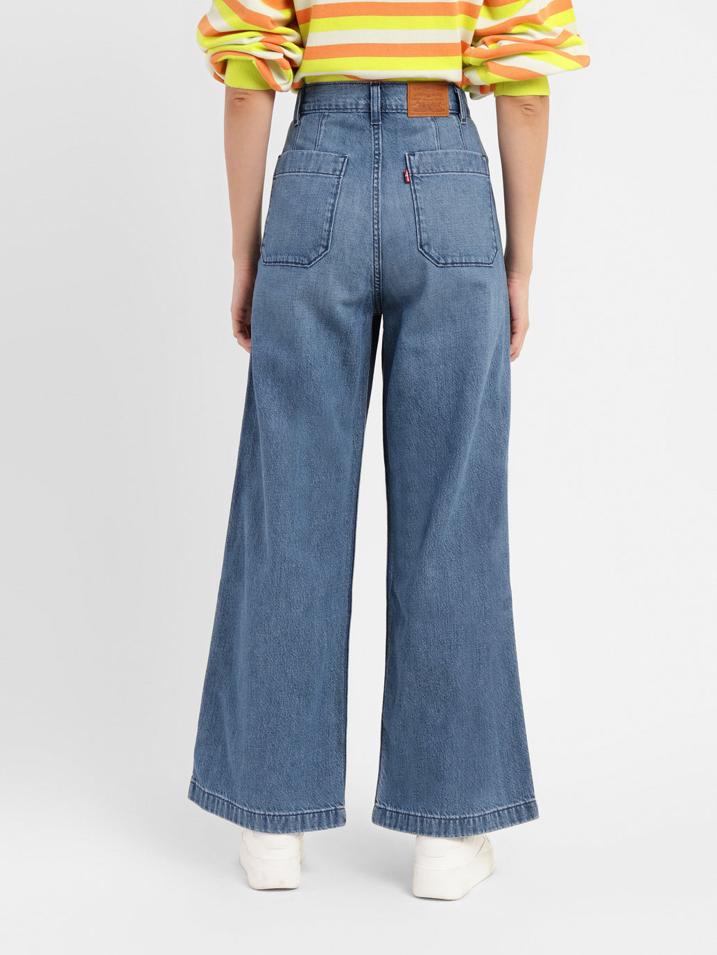 Women's Blue Wideleg Fit High Rise Jeans - 7da0a521-a028-41ae-a0cf-394b3a085148 View