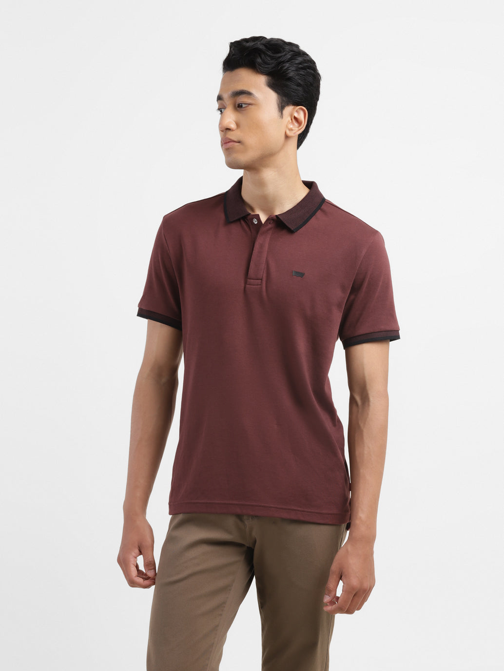Men's Solid Polo Collar T-shirt - 468fea36-dd13-4caa-b7f4-809aa448dcae View