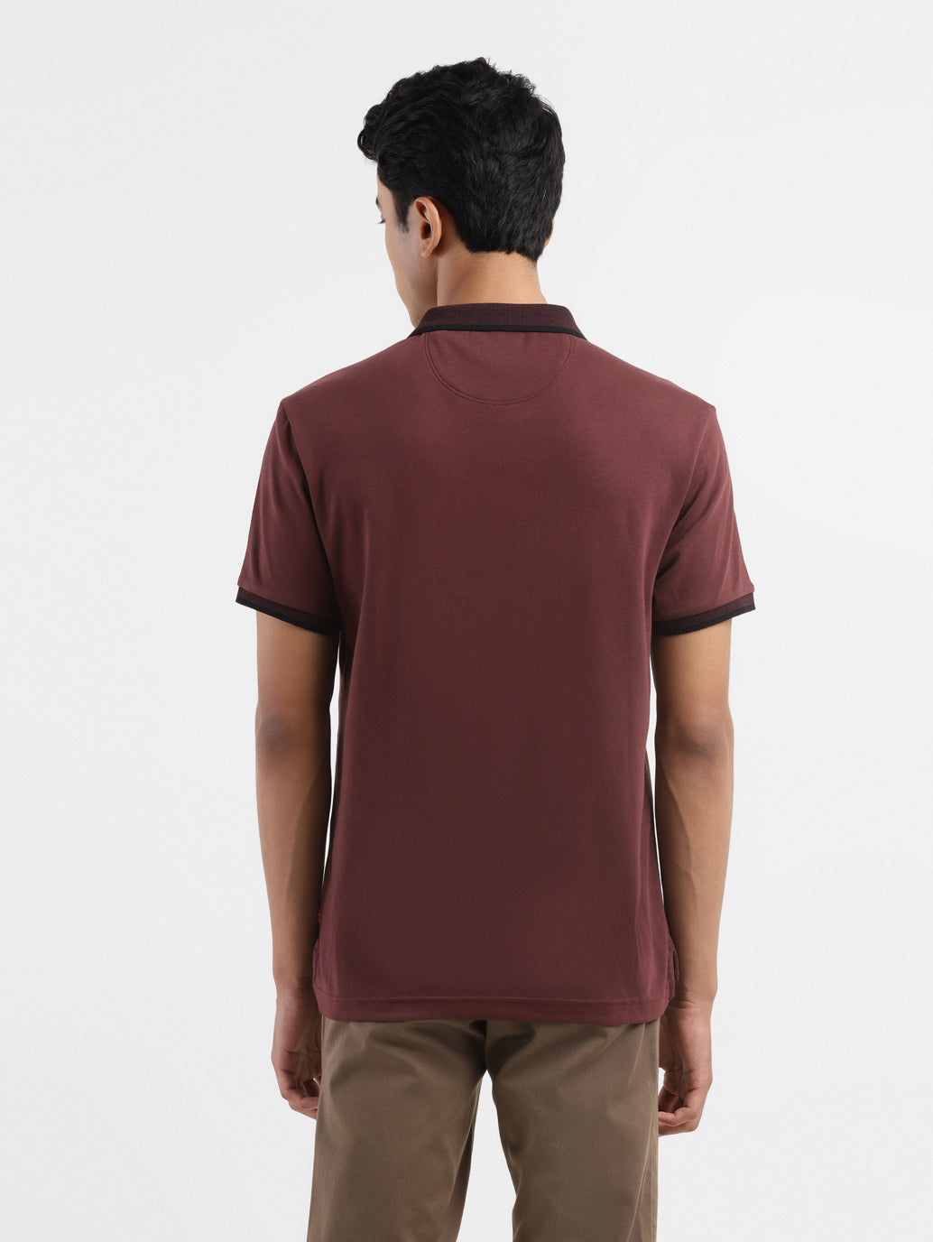 Men's Solid Polo Collar T-shirt - 3a10d0a6-3448-46ec-bbe7-73cbe2f01204 View