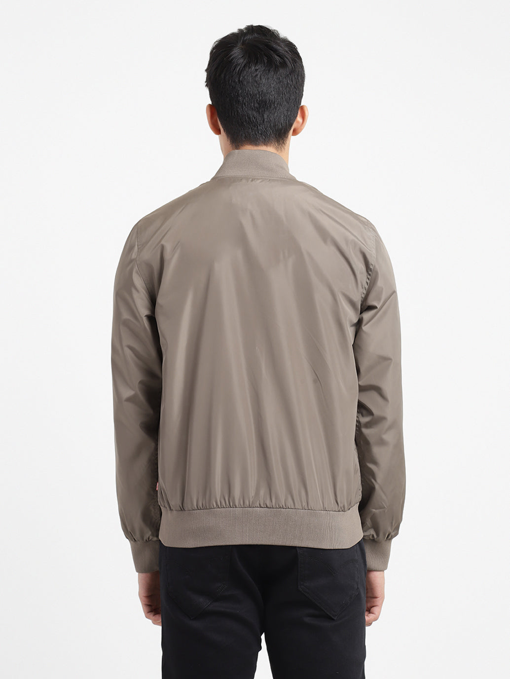 Men's Solid Collar Neck Bomber Jacket - 2362e296-7325-4f5b-85c7-731214354eeb View