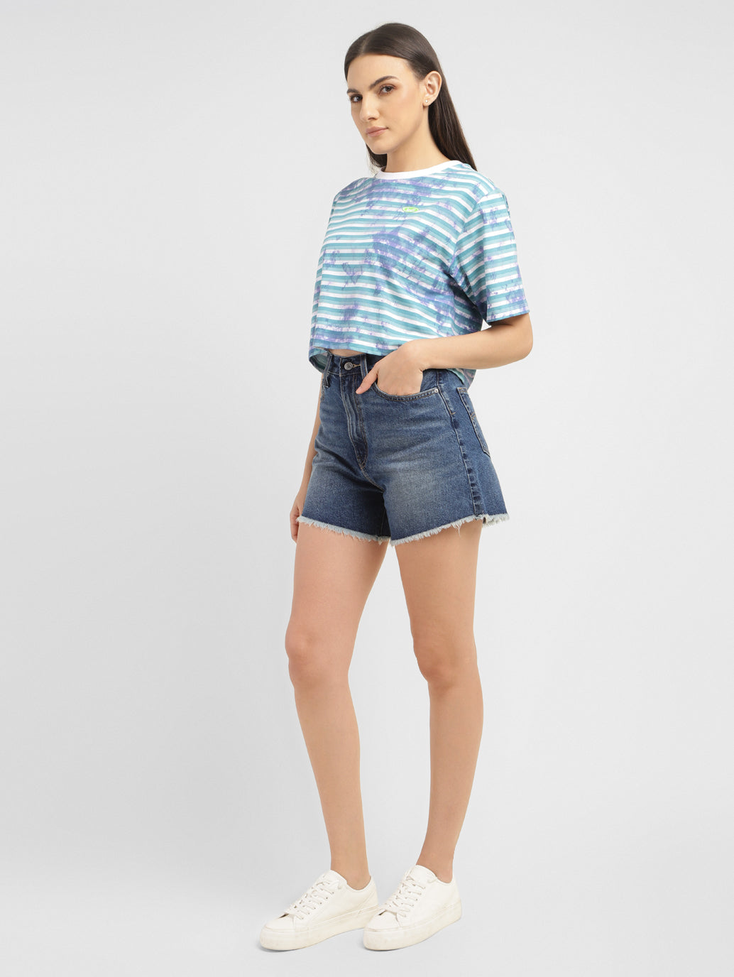 Women's High Rise Regular Fit Shorts - 882e21ae-0b8d-4f08-b468-52628ad41e59 View