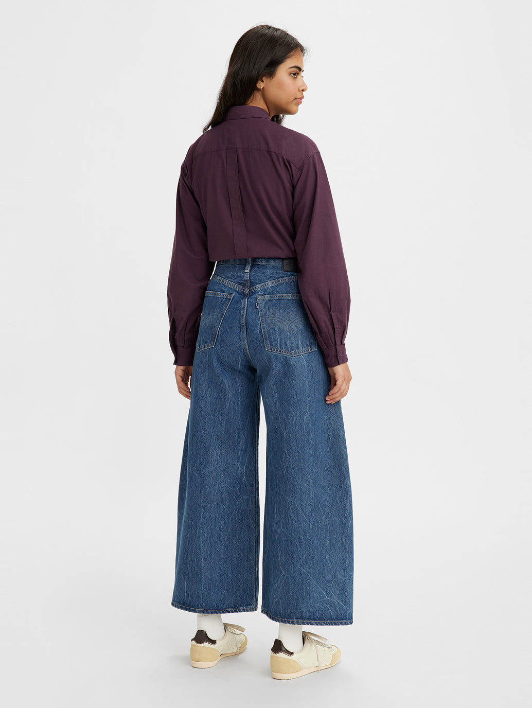 Women's Blue Wideleg Fit Mid Rise Jeans - c9712a6c-bf32-4230-ae29-49e53e624cc4 View
