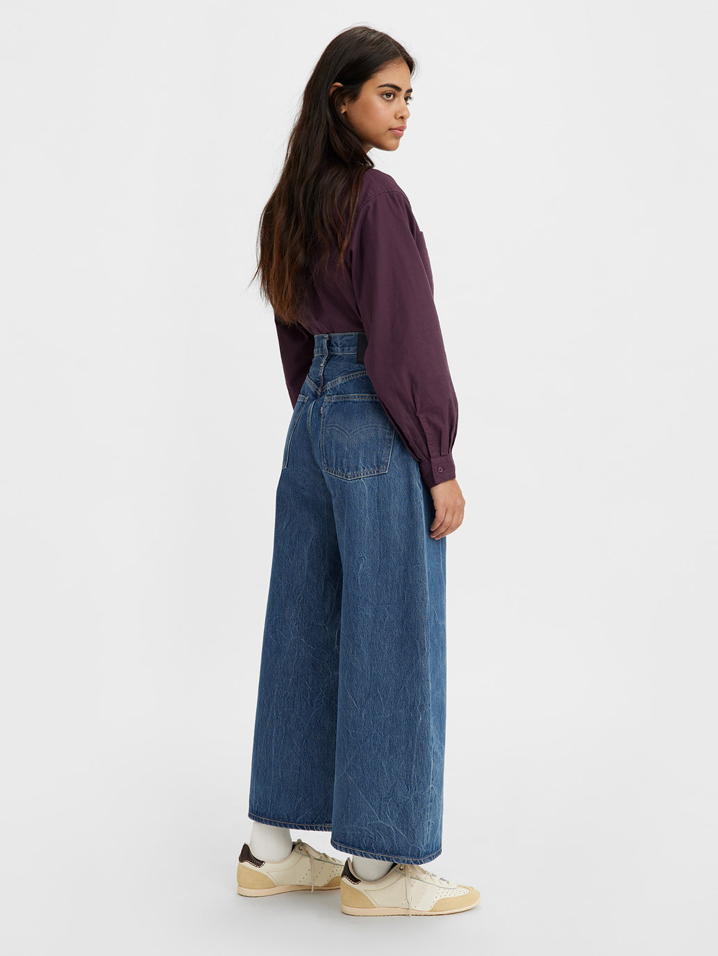 Women's Blue Wideleg Fit Mid Rise Jeans - 80743387-b8ba-41f6-8351-bef024e28326 View