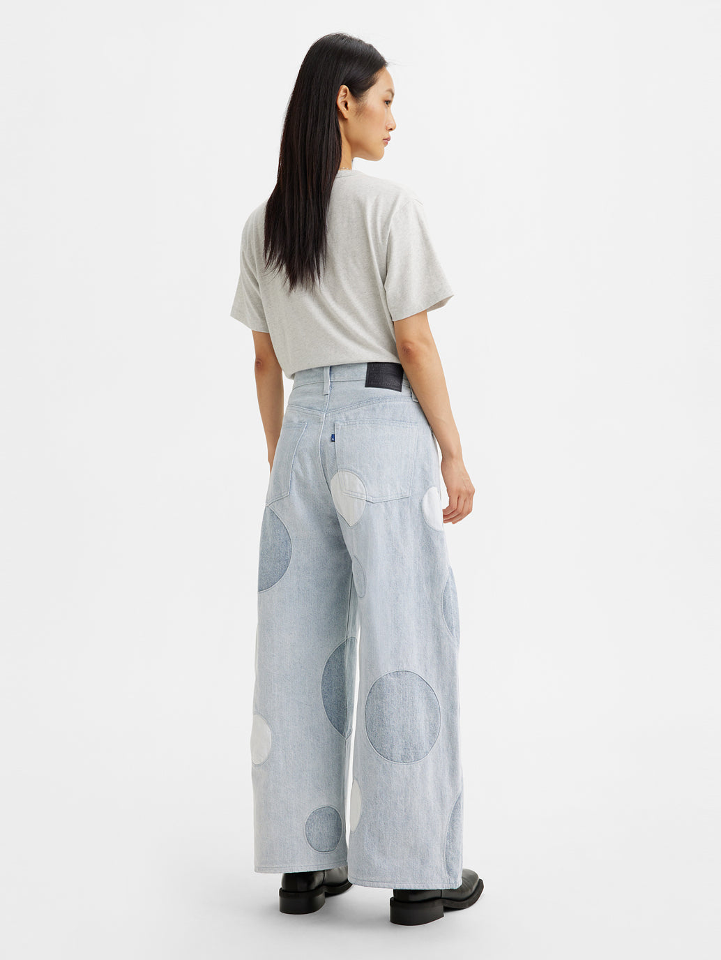 Women's Blue Barrel Loose Fit High Rise Jeans - 2062ef49-38d5-466e-9d13-24db1f5883e0 View