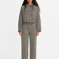Women's Mid Rise Grey Straight Trousers - ModelFront View