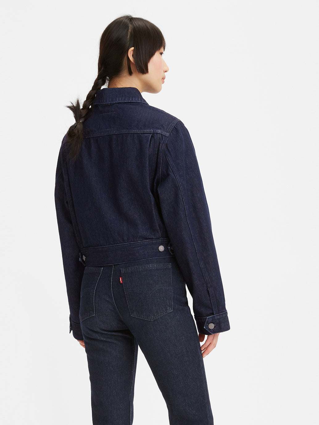Women's Solid Spread Collar Trucker Jacket - 1ce1c826-1c08-4ebc-861e-89dff27518c6 View