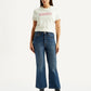 Women's Blue Ribcage Flared Fit High Rise Jeans - Front View
