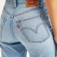 Women's Blue Ribcage Cropped Bootcut Fit High Rise Jeans - Detail View