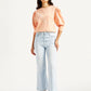Women's Blue Ribcage Cropped Bootcut Fit High Rise Jeans - Styleshot View