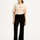 Women's Black Ribcage Cropped Bootcut Fit High Rise Jeans - Front View