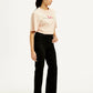 Women's Black Ribcage Cropped Bootcut Fit High Rise Jeans - Side View
