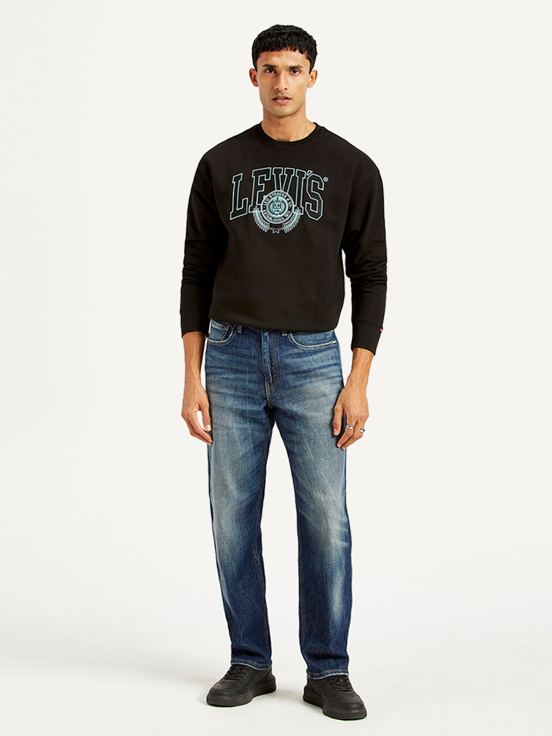 Men's 550'92 Dark Blue Loose Fit Mid Rise Jeans - Front View