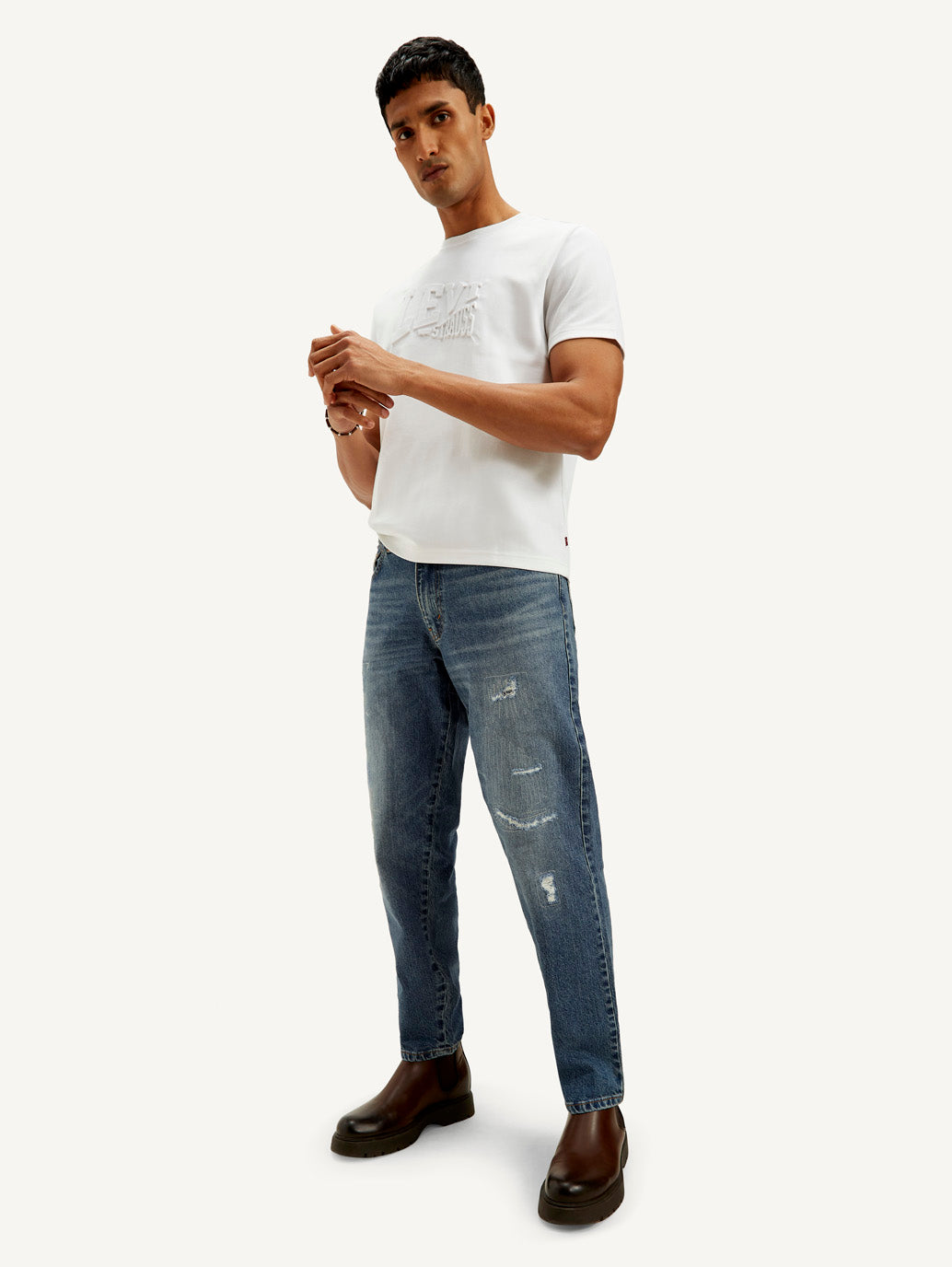 Men's 550'92 Blue Loose Fit Mid Rise Jeans - Elevated View