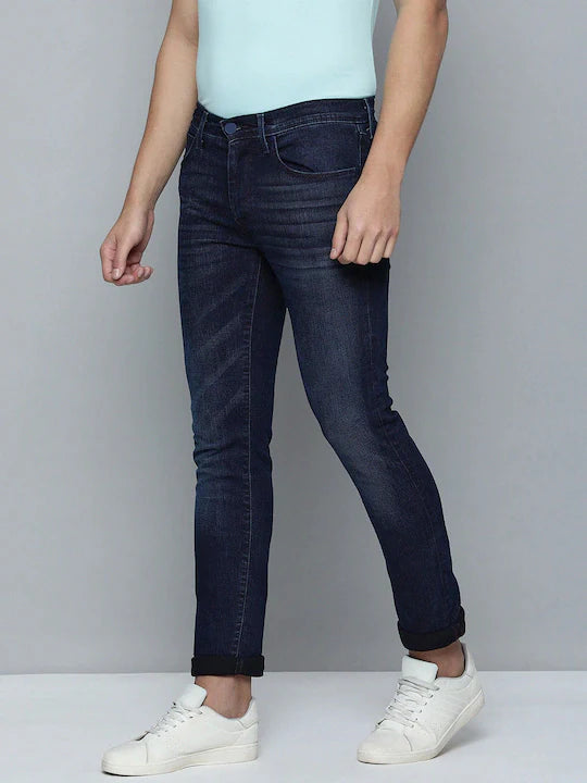 Men's 65504 Blue Skinny Fit Mid Rise Jeans - 6e2eced1-8b3c-48c2-aa6b-4a8dae9b84c0 View