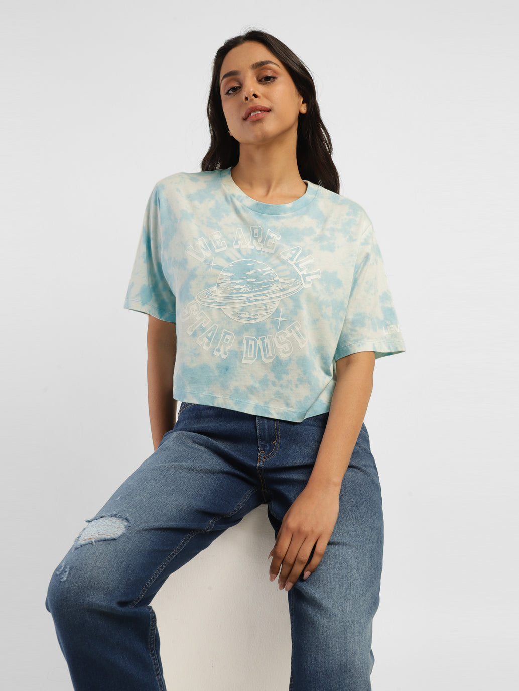 Women's Tie-Dye Boxy Fit T-shirt - StyleShot View